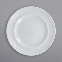 RAK Porcelain CHPCLFP28 Charm 11" Bright White Embossed Wide Rim Porcelain Plate - 12/Case