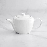 RAK Porcelain SOPCLTP40 Soul 13.55 oz. Bright White Embossed Porcelain Teapot with Lid - 4/Case