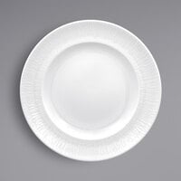 RAK Porcelain SOPCLFP31 Soul 12 1/4" Bright White Embossed Wide Rim Round Flat Porcelain Plate - 6/Case