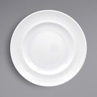 RAK Porcelain SOPCLFP27 Soul 10 5/8" Bright White Embossed Wide Rim Round Flat Porcelain Plate - 12/Case