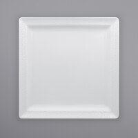 RAK Porcelain CHPCLSP27 Charm 10 5/8" Bright White Embossed Square Porcelain Plate - 12/Case