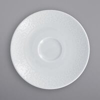 RAK Porcelain CHPCLSA15 Charm 5 15/16" Bright White Embossed Round Porcelain Saucer - 12/Case