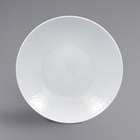 RAK Porcelain CHPONDP23 Charm 9 1/16" Bright White Embossed Round Deep Coupe Porcelain Plate - 12/Case