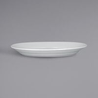 RAK Porcelain HMPASOD32 Helm 12 5/8" x 9 1/4" Bright White Embossed Oval Deep Porcelain Plate - 6/Case