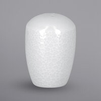 RAK Porcelain CHPCLSS01 Charm 3 1/2" Bright White Embossed Porcelain Salt Shaker - 6/Case