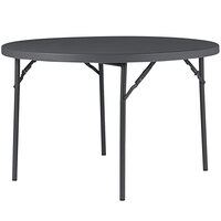 ZOWN 60533SGY1E 48" Gray Commercial Blow Molded Round Resin Folding Table