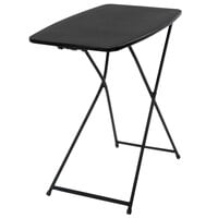 Bridgeport Essentials C129BP37BLK4 18" x 26" Black Resin Personal Folding Table with Adjustable Height - 4/Pack