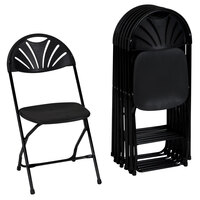 ZOWN 60542BLK8E Premium Black Commercial Banquet Folding Chair with Fan Design - 8/Pack