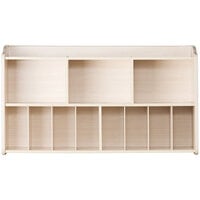 Foundations 1676047 SafetyCraft 45" x 12 3/4" x 22 3/4" 11-Compartment Natural Maple Wood Wall-Mount Diaper Organizer