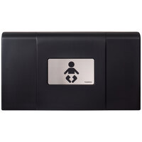Foundations 200-EH-02 Ultra Black Horizontal Baby Changing Station / Table with EZ Mount Backer Plate, Dual Liner Dispenser, and 2 Bag Hooks