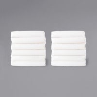 Foundations CS-SS-WH-12 CozyFit 20" x 50" White Cotton Blend Sheet Set for Standard Cots - 12/Pack