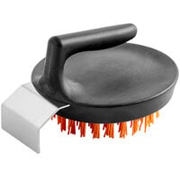 Outset® 76621 Pizza Stone / Cast Iron Cleaning Brush with Nylon Bristles and Stainless Steel Scraper