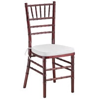 Lancaster Table & Seating Mahogany Wood Chiavari Chair with White Cushion