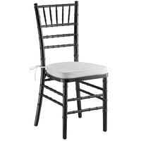 Lancaster Table & Seating Black Wood Chiavari Chair with Ivory Cushion