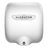 Excel XL-W-H 208/277 XLERATOR® White Epoxy Cover High Speed Hand Dryer with HEPA Filter - 208/277V, 1500W
