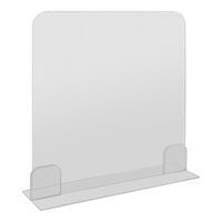 Vollrath SCSN3636 35 1/2" x 10" x 35 3/4" Freestanding Transparent Acrylic Safety Shield with Platform Base - 2/Pack