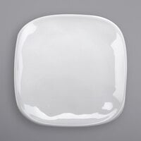 GET SCS-9-AM-W Arctic Mill 9 1/2" White Glazed Irregular Melamine Square Coupe Plate - 12/Case