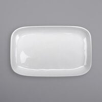 GET CS-117-AM-W Arctic Mill 12" x 7 1/2" White Glazed Irregular Rectangular Melamine Platter - 12/Case
