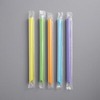 Choice 9" Neon Extra Wide Pointed Wrapped Boba Straw - 400/Pack