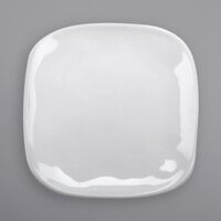 GET SCS-6-AM-W Arctic Mill 6" White Glazed Irregular Melamine Square Coupe Plate - 24/Case