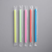 Choice 8 1/2" Colossal Neon Wrapped Straw   - 1600/Case