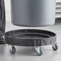 Lavex 550 lb. Gray Heavy-Duty 30 and 55 Gallon Drum / Trash Can Dolly