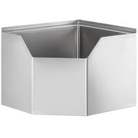 Regency 16-Gauge Stainless Steel One Compartment Corner Mop Sink with Notched Front - 20" x 16" x 12" Bowl