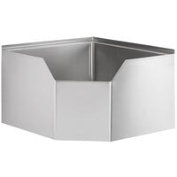 Regency 16-Gauge Stainless Steel One Compartment Corner Mop Sink with Notched Front - 24" x 24" x 12" Bowl