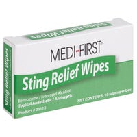 Medique 23112 Medi-First Sting Relief Pads - 10/Box