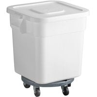 Baker's Lane 32 Gallon / 510 Cup White Flat Top Mobile Ingredient Storage Bin with Lid