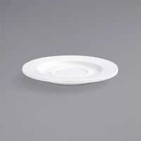Front of the House DCS044WHP23 Monaco 6" Bright White Wide Rim Round Porcelain Saucer - 12/Case
