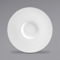 Front of the House DDP039WHP22 Monaco 12 1/2" Bright White Extra Wide Rim Round Deep Porcelain Plate - 6/Case