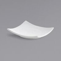 Front of the House DAP037WHP23 Origami 4" Bright White Square Porcelain Plate - 12/Case