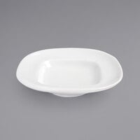 Front of the House DAP022WHP23 Trillium 5" Bright White Wide Rim Square Porcelain Plate - 12/Case