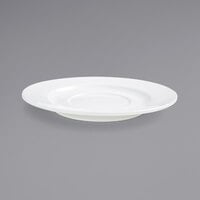 Front of the House DCS035WHP23 Monaco 8" Bright White Wide Rim Round Porcelain Saucer - 12/Case