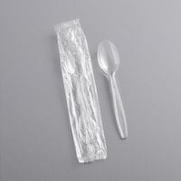 Visions Individually Wrapped Clear Heavy Weight Plastic Teaspoon - 1000/Case