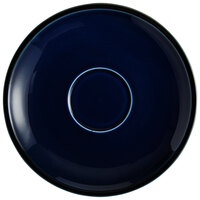 Acopa Keystone 6 1/2" Azora Blue Stoneware Saucer - Sample