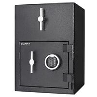 Barska AX13308 14" x 14" x 20" Black Steel Rotary Hopper Depository Security Safe with Digital Keypad and Key Lock - 1.15 Cu. Ft.