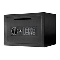 Barska AX11934 13 3/4" x 9 7/8" x 9 7/8" Compact Black Steel Depository Security Safe with Digital Keypad and Key Lock - 0.57 Cu. Ft.