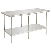 Advance Tabco MSLAG-308-X 30" x 96" 16 Gauge Stainless Steel Work Table with Undershelf