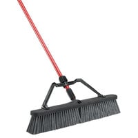 Libman 825 24" Rough Surface Heavy-Duty Push Broom with 60" Handle - 3/Pack