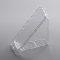 Choice 7" x 4" x 4" Clear PET Tamper-Evident Tamper-Resistant Sandwich Wedge Container - 200/Case