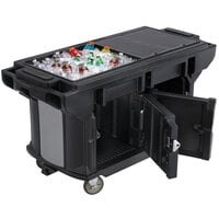 Cambro VBRUT5110 Black 5' Versa Ultra Work Table with Storage and Standard Casters