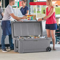 CaterGator CG170PGW Gray 170 Qt. Mobile Rotomolded Extreme Outdoor Cooler / Ice Chest