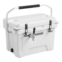 CaterGator JB20WH White 1 Faucet 21 Qt. Insulated Jockey Box with 65 ft. Coil