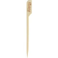 Bamboo by EcoChoice Compostable 3 1/2" Bamboo Allergy Food Pick / Marker