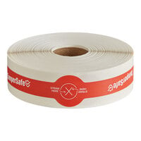 TamperSafe 1" x 8" Customizable Red Paper Flat Lid Tamper-Evident Drink Label with Band - 250/Roll
