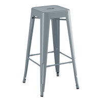 Lancaster Table & Seating Alloy Series Charcoal Outdoor Backless Barstool