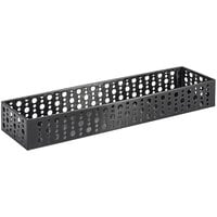 Front of the House BHO043BKS22 Dots 11" x 2 3/4" x 1 1/2" Matte Black Stainless Steel Rectangular Basket - 6/Case