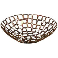 Front of the House BBK011GOI22 Coppered Link 10" x 3" Hand-Painted Fused Iron Round Basket - 6/Case
